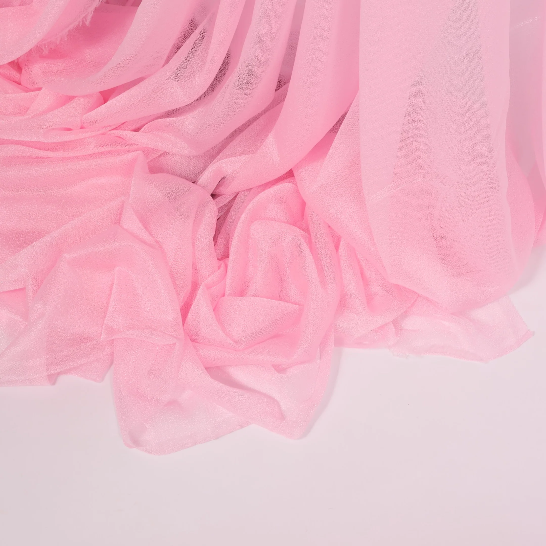 Sheer Stretch Crepe Chiffon Fabric - Light Pink (1.6x28m) - Image 5