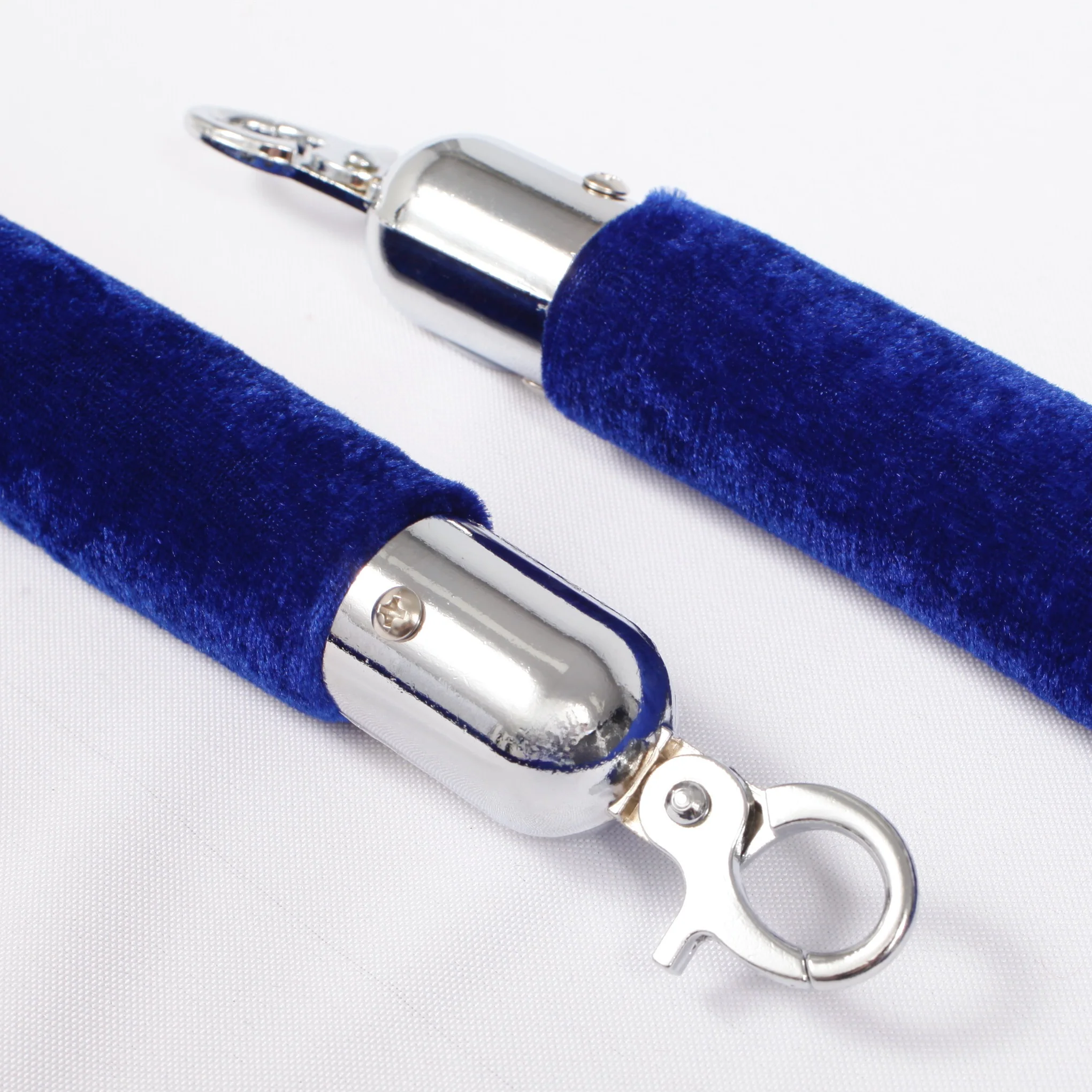 Bollard Velvet Rope - Blue (Silver Clips) - Image 2