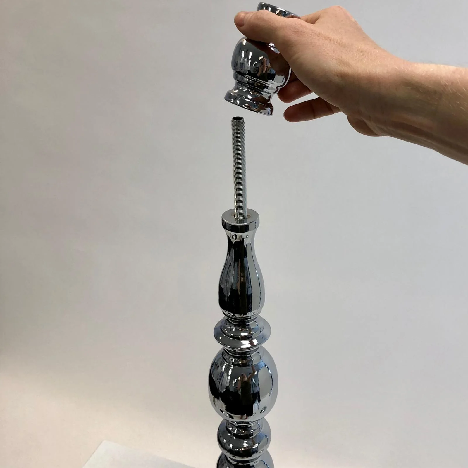 CLEARANCE Candlestick Pedestal Centrepiece Vase - Silver (58cmH) - Image 10