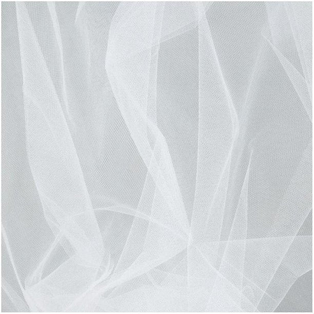 Small Soft Tulle Fabric Roll - White (15cmx22m) - Image 2