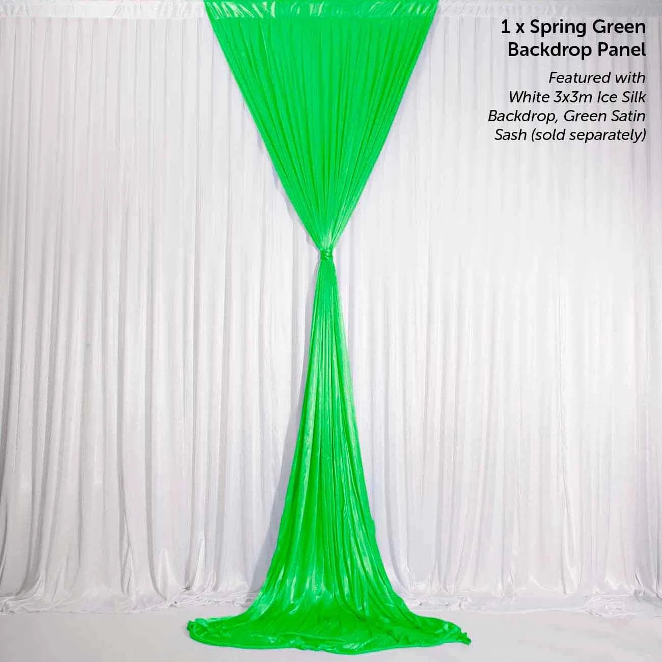 CLEARANCE Ice Silk Satin Convertible Backdrop Panel - Green (1x3m) - Image 3