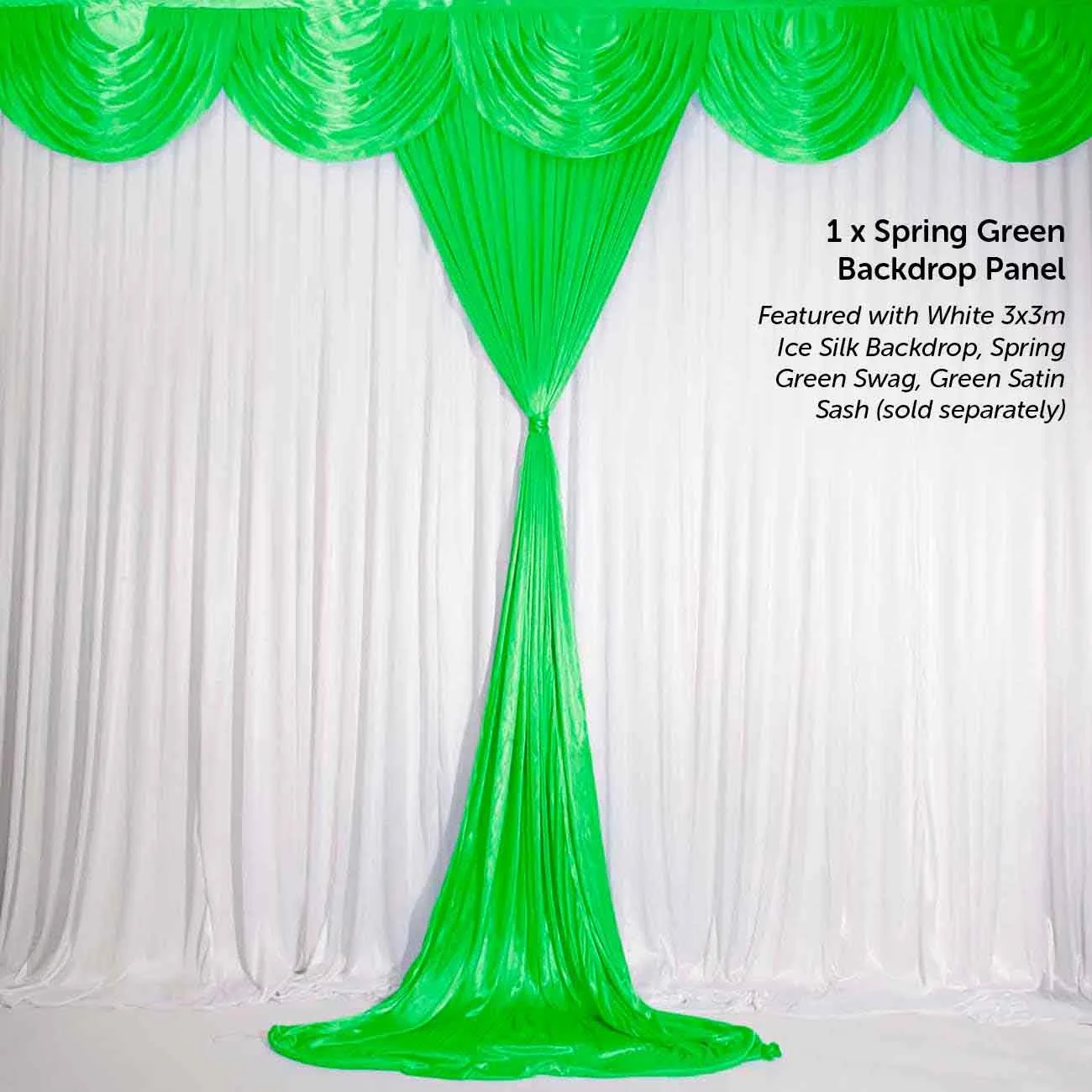 CLEARANCE Ice Silk Satin Convertible Backdrop Panel - Green (1x3m) - Image 4