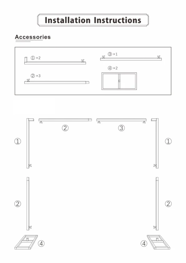CLEARANCE Square Wedding Stand Arch Decoration Frame - White (2.2m Non-Adjustable) - Image 6