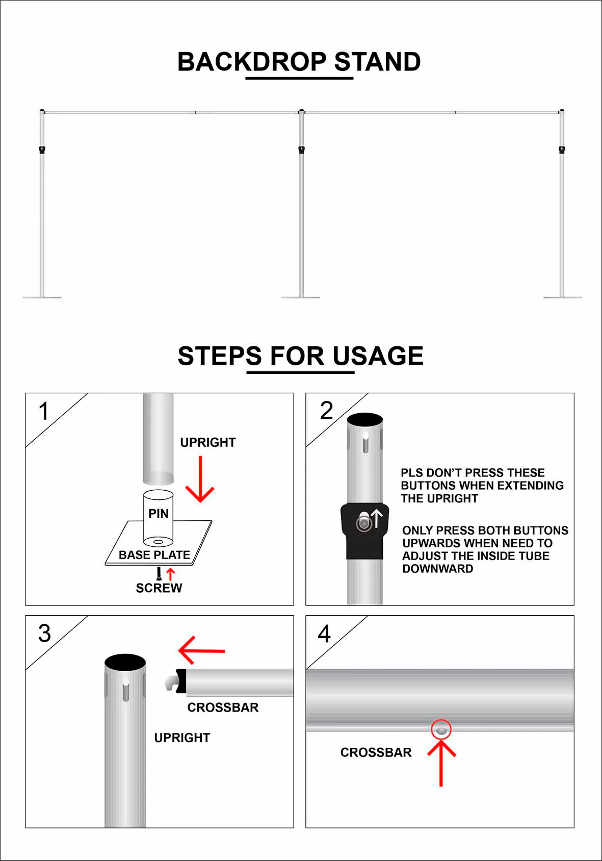Backdrop Stand Set - Pipe and Drape (6x3m) - Image 4