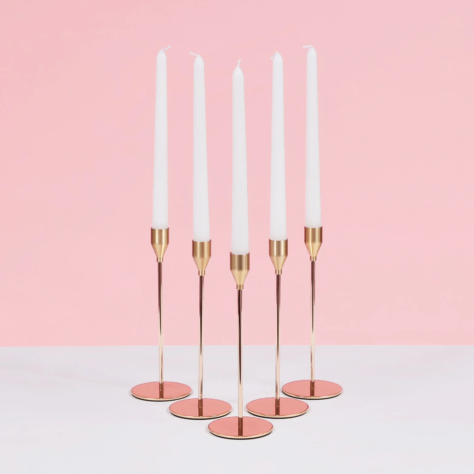 Taper Candle Holders Classic Flared Style - Gold (23cm) - Image 5