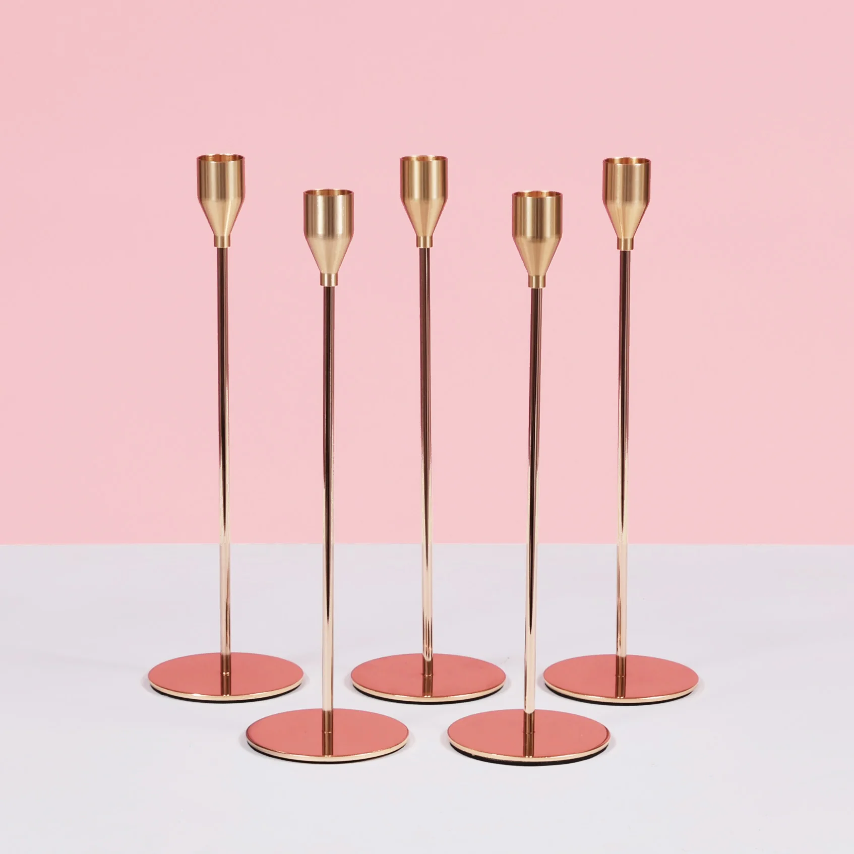 Taper Candle Holders Classic Flared Style - Gold (28cm) - Image 5