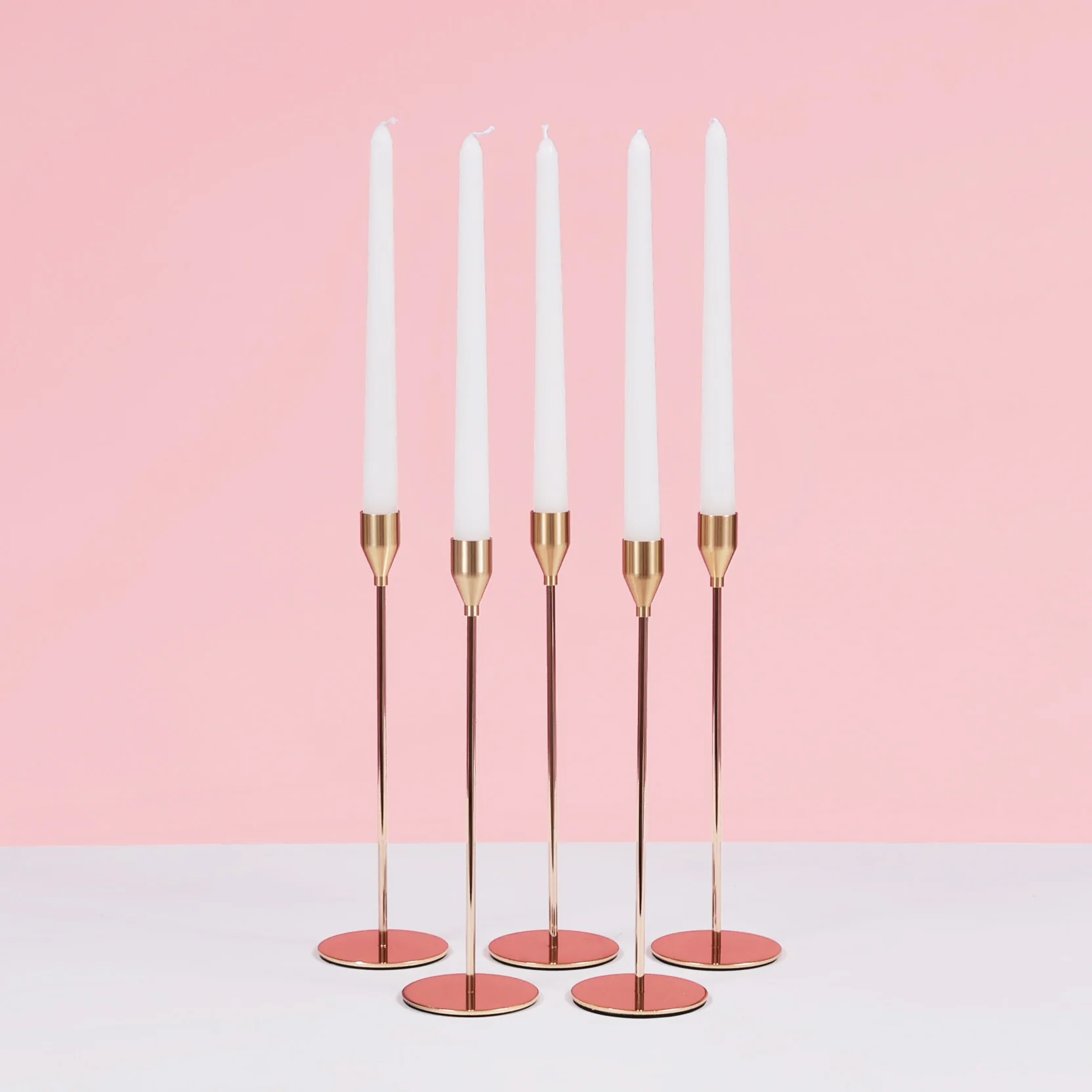 Taper Candle Holders Classic Flared Style - Gold (28cm) - Image 6