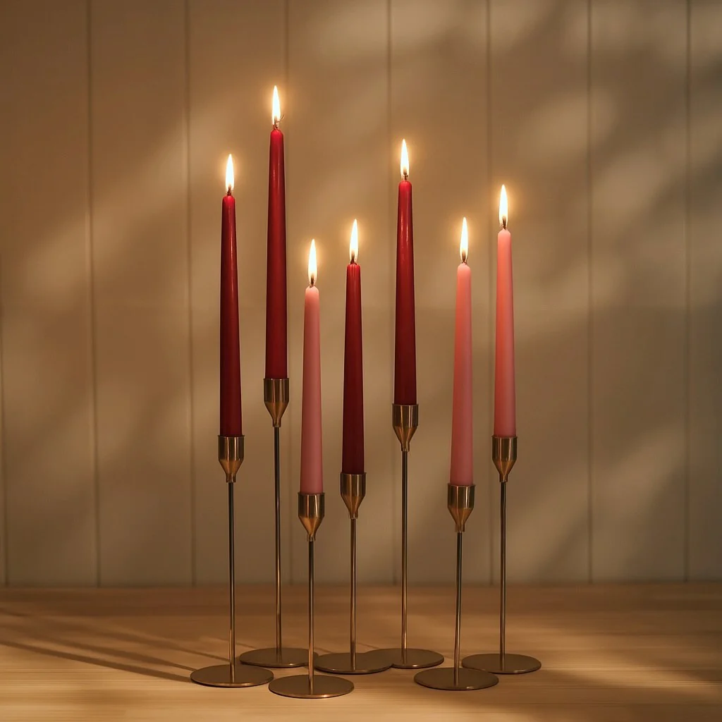 Taper Candle Holders Classic Flared Style - Gold (23cm) - Image 3