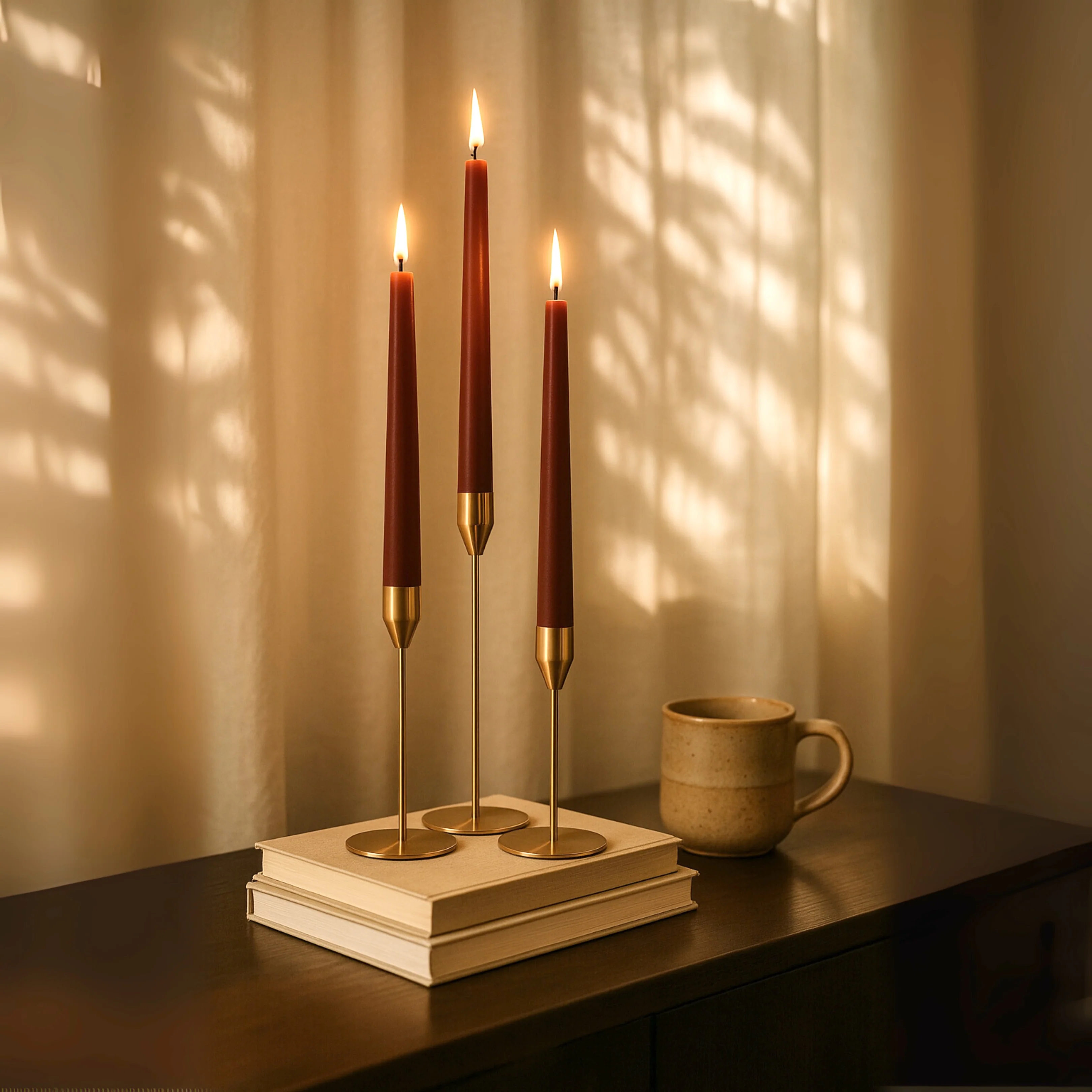 Taper Candle Holders Classic Flared Style - Gold (23cm) - Image 4