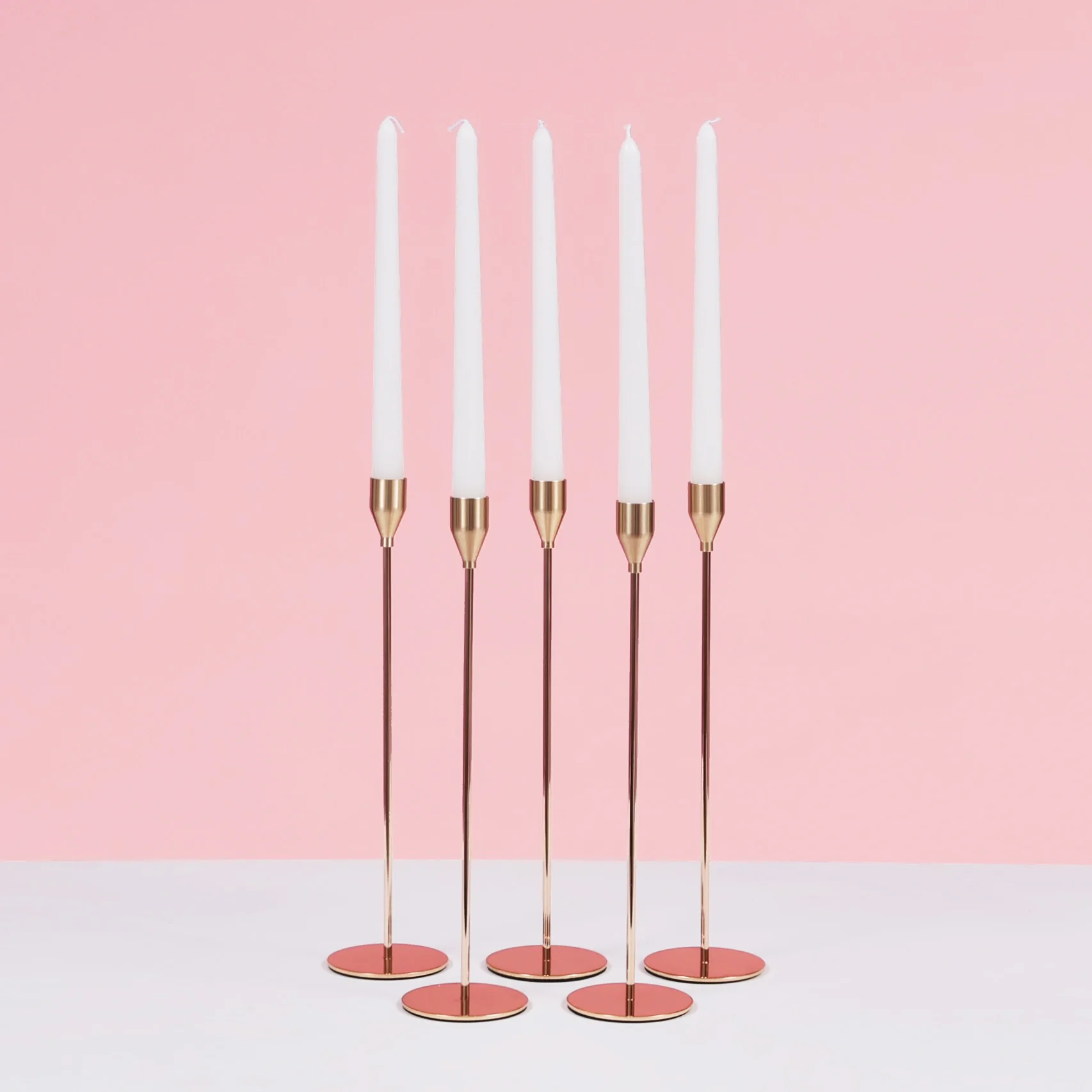 Taper Candle Holders Classic Flared Style - Gold (33cm) - Image 5