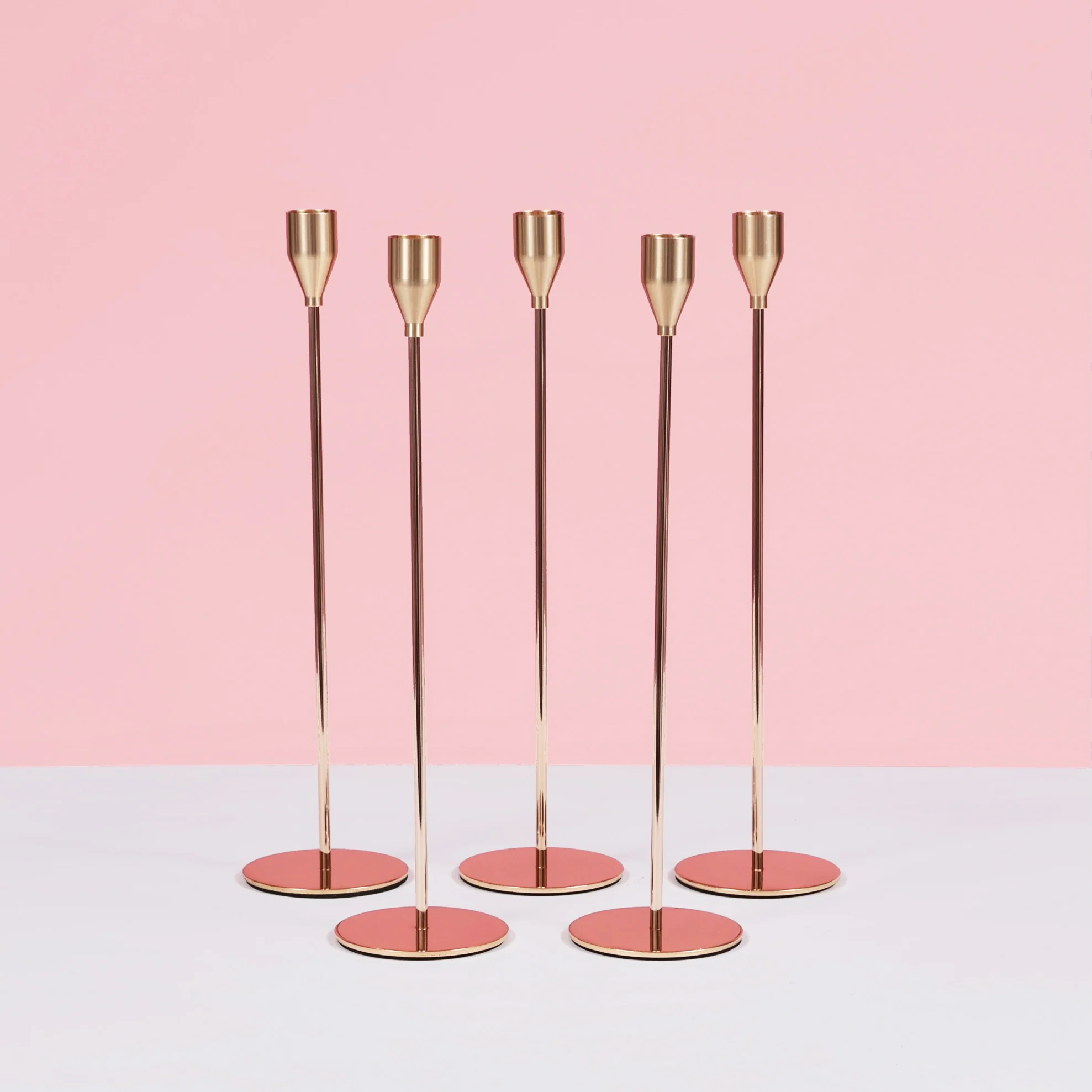 Taper Candle Holders Classic Flared Style - Gold (33cm) - Image 6