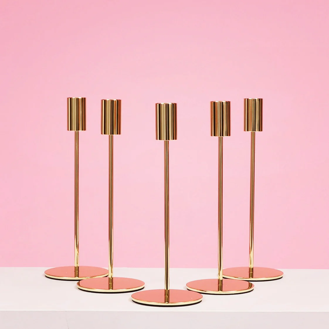 Taper Candle Holders Modern Straight Style - Gold (23cm) - Image 4