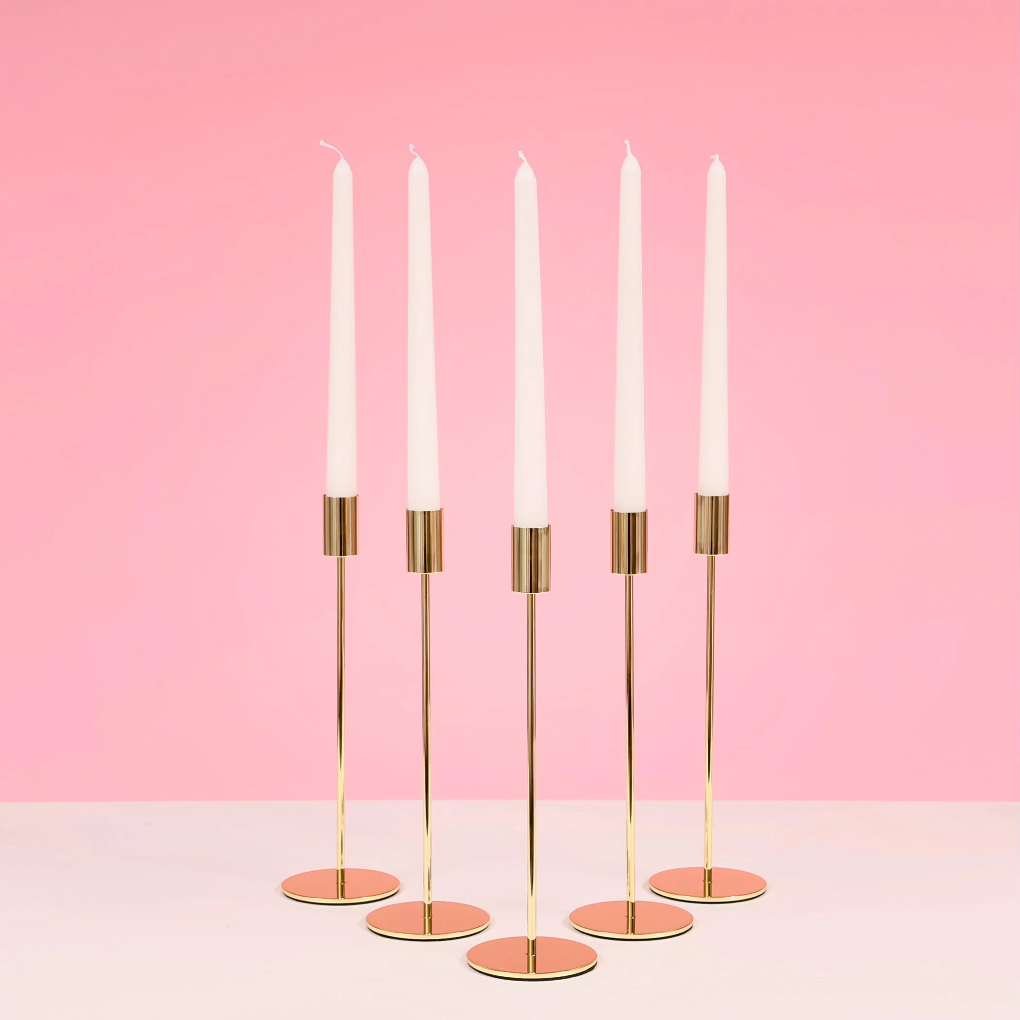 Taper Candle Holders Modern Straight Style - Gold (28cm) - Image 3