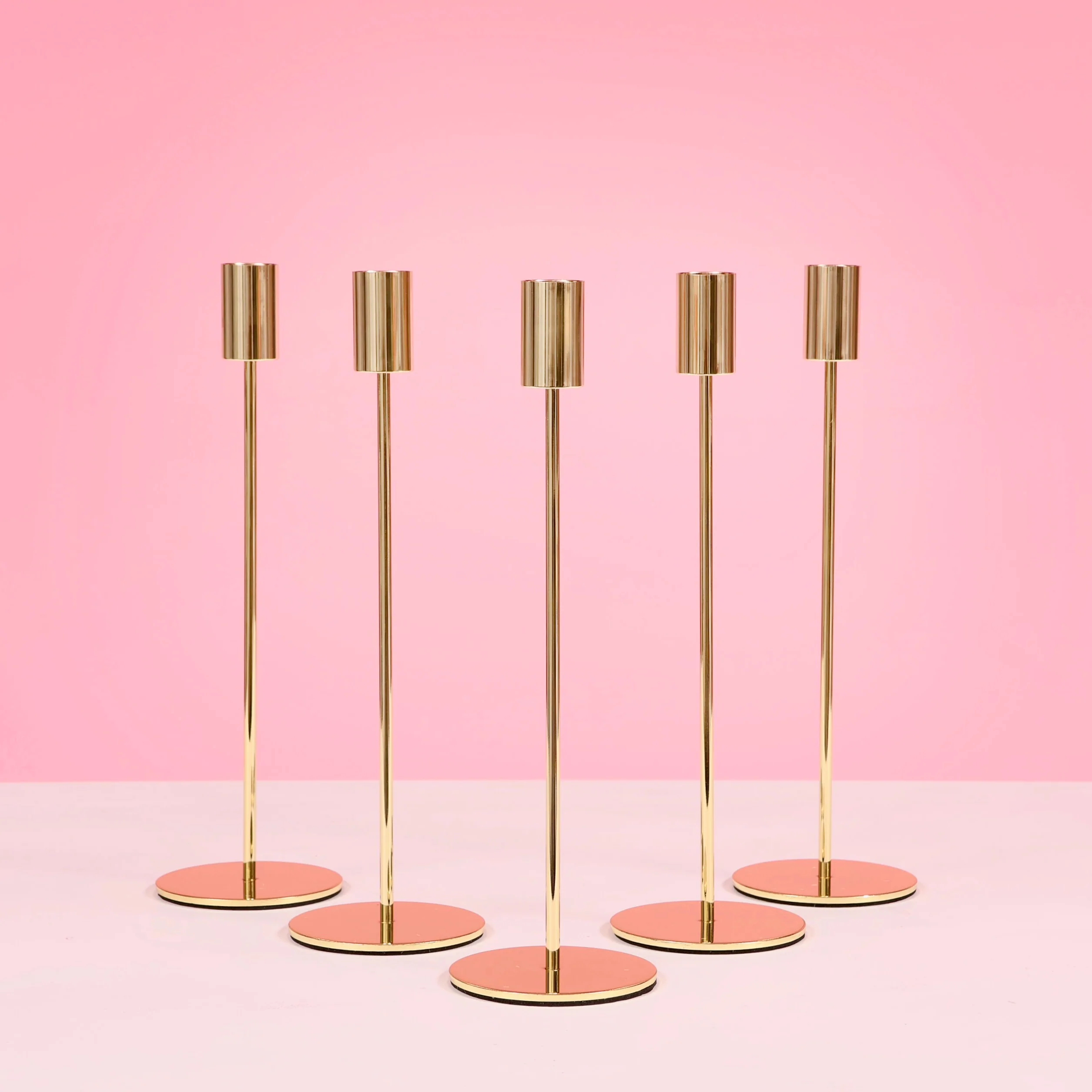 Taper Candle Holders Modern Straight Style - Gold (28cm) - Image 4