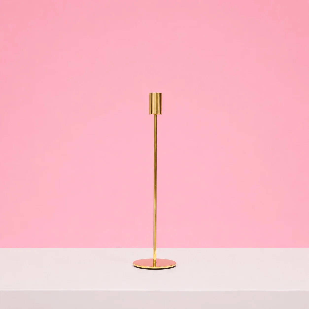 Taper Candle Holders Modern Straight Style - Gold (33cm)