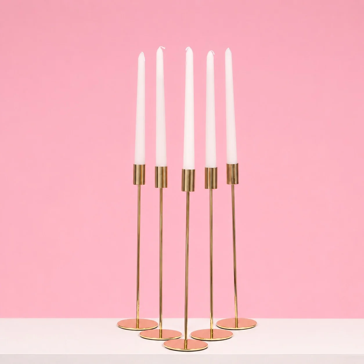 Taper Candle Holders Modern Straight Style - Gold (33cm) - Image 3