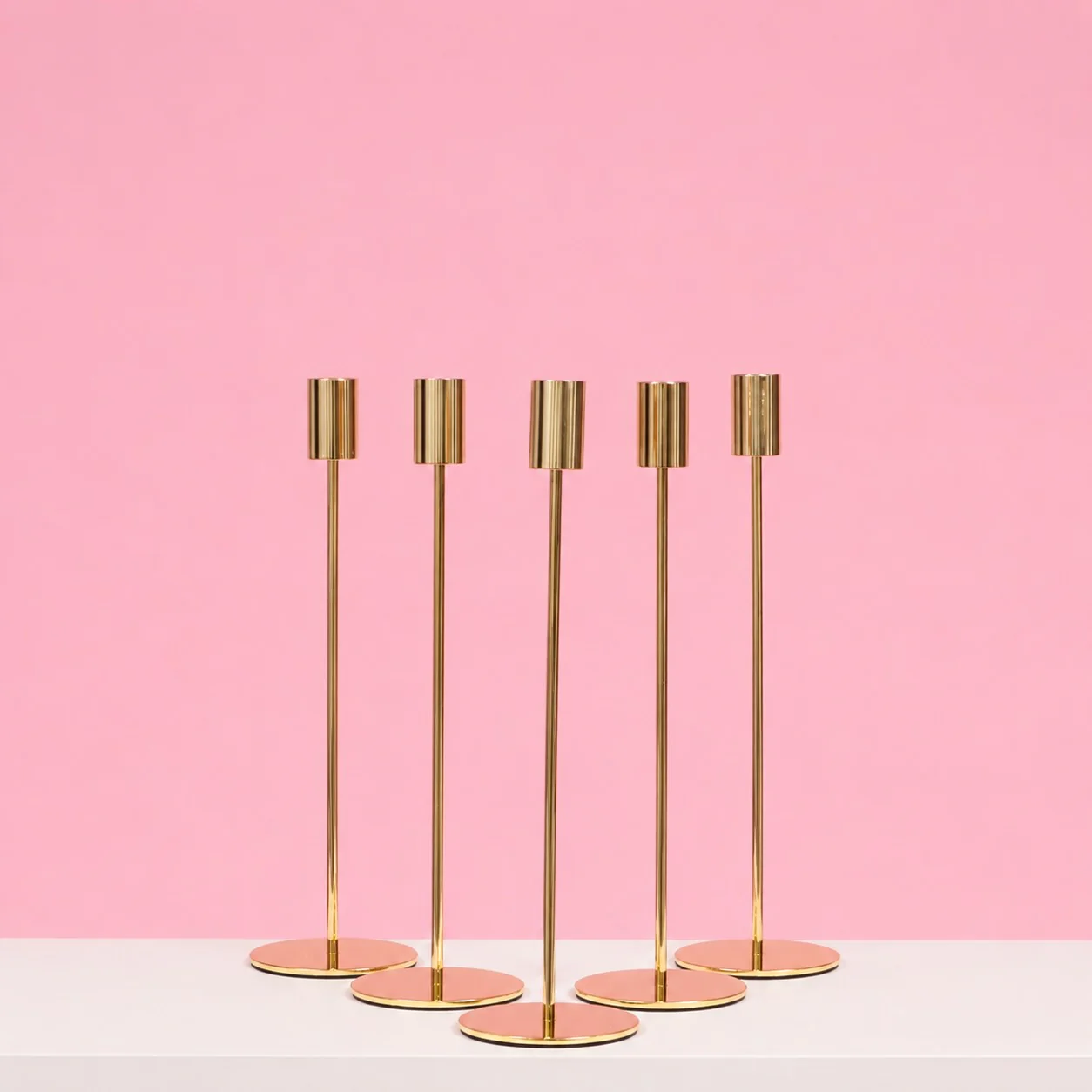 Taper Candle Holders Modern Straight Style - Gold (33cm) - Image 4