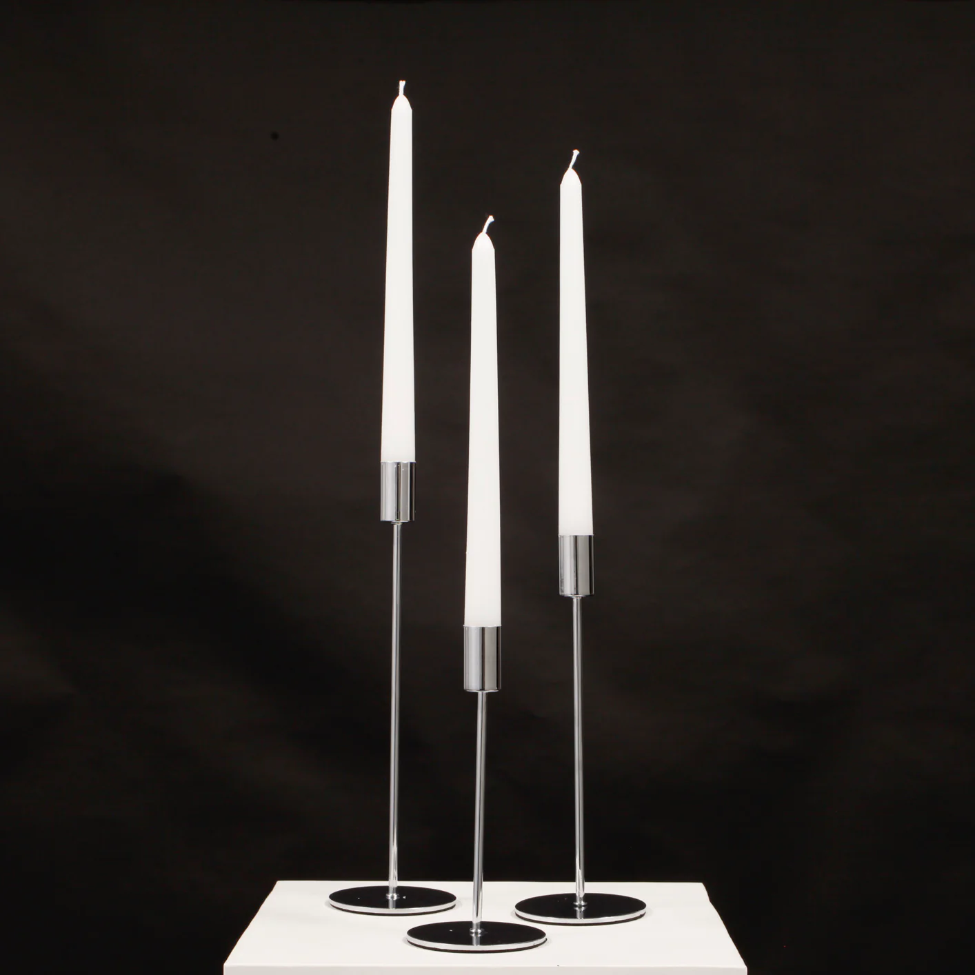 Taper Candle Holders Modern Straight Style - Silver (28cm) - Image 5