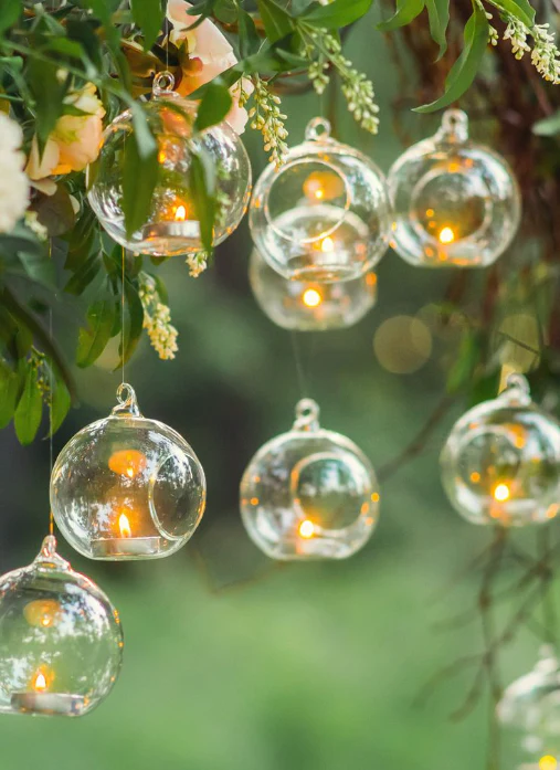 Tealight Candle Holder - Hanging Glass - Image 4