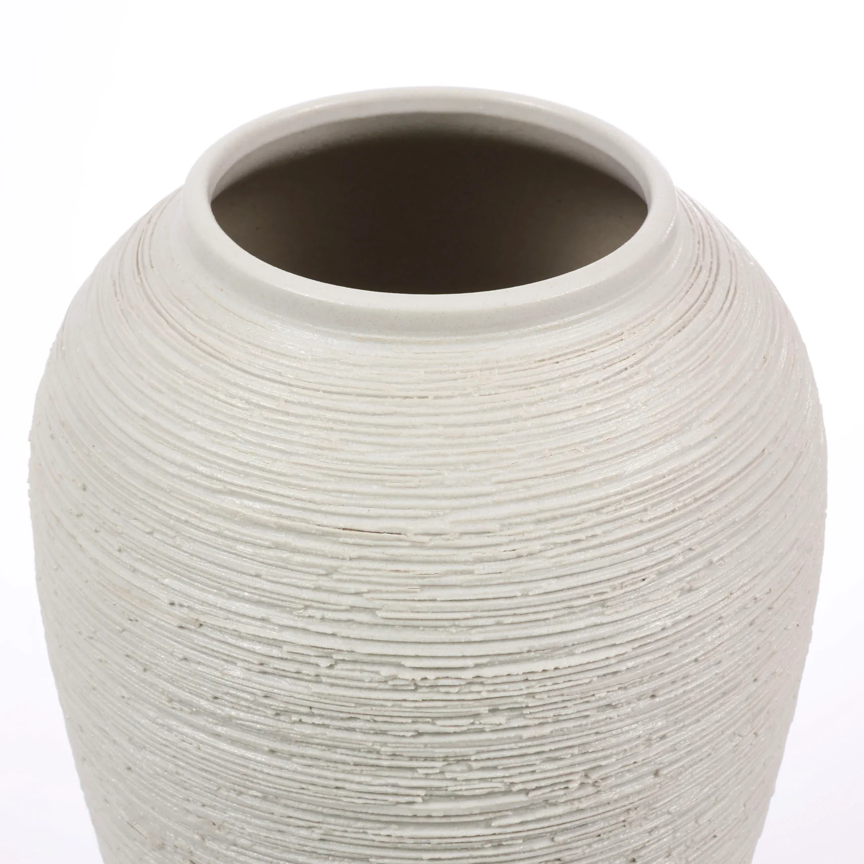 CLEARANCE Textured Centrepiece Urn Shaped Vase - Light Grey (18x34cm) - Image 5