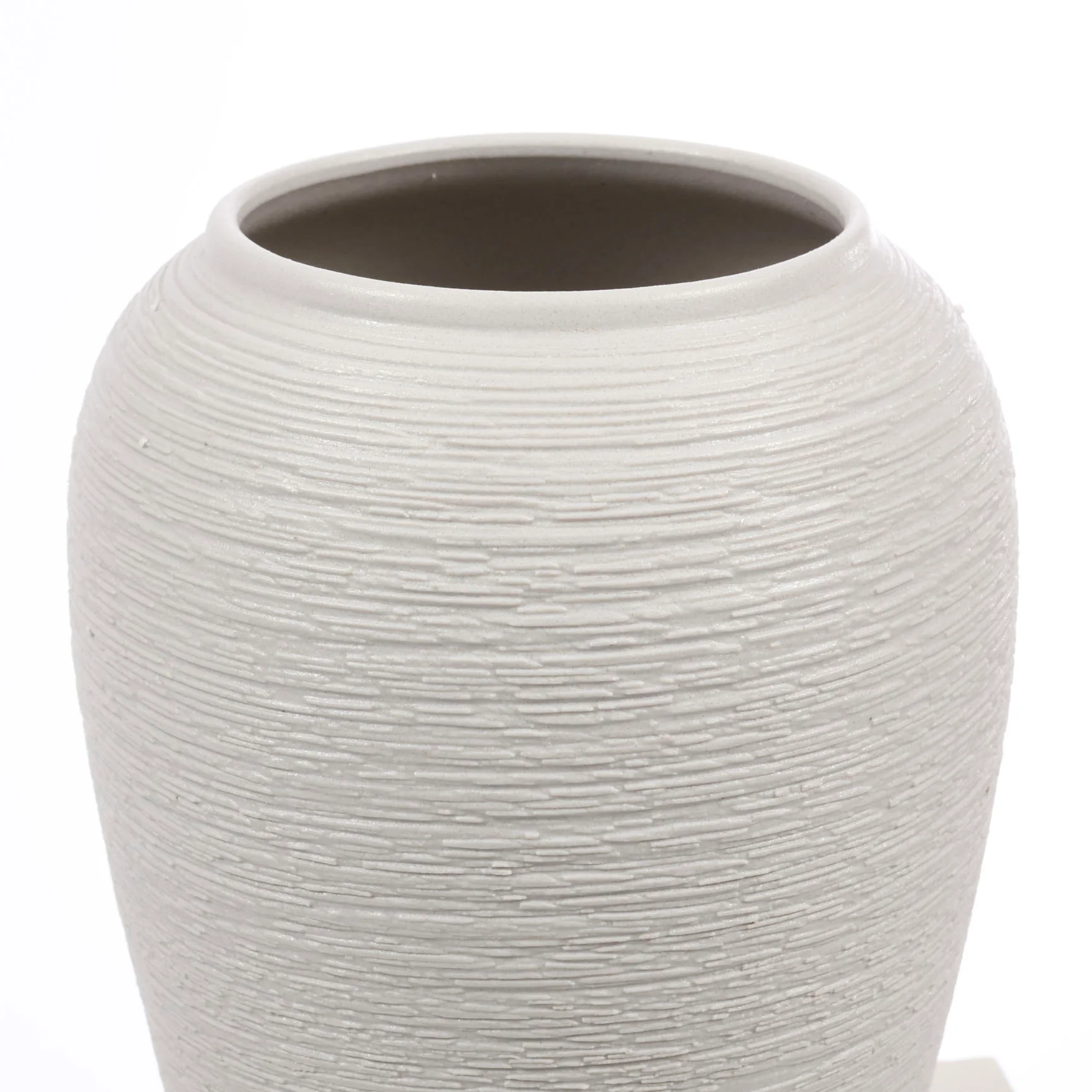 CLEARANCE Textured Centrepiece Urn Shaped Vase - Light Grey (19x27cm) - Image 3