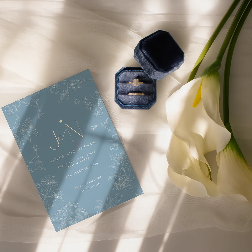 Velvet Ring Box - Dusty Blue - Image 2