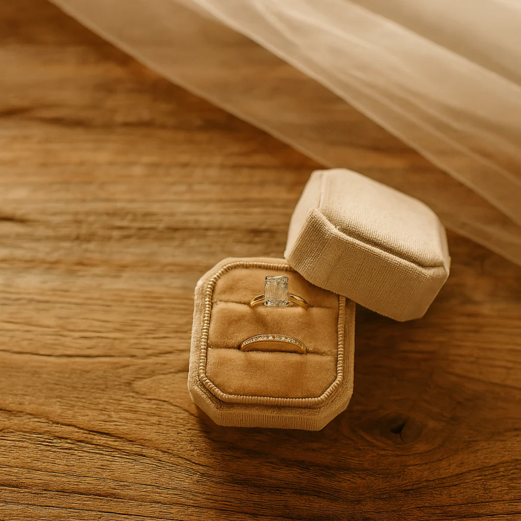 Velvet Ring Box - Ivory - Image 3