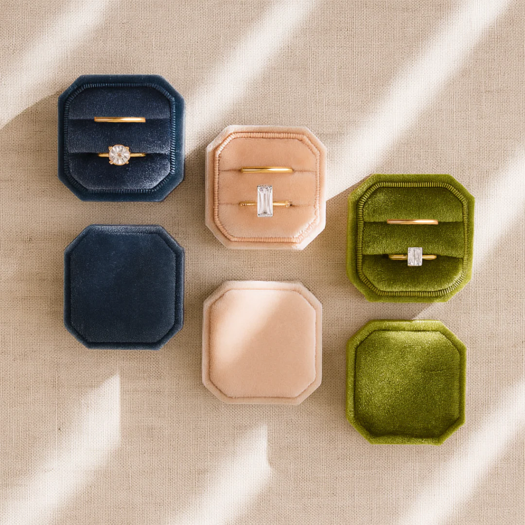 Velvet Ring Box - Ivory - Image 4