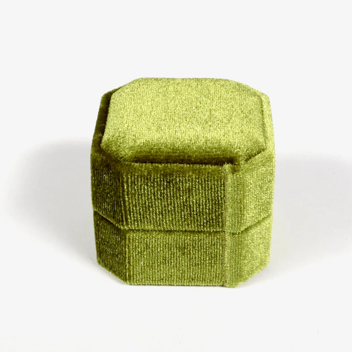 Velvet Ring Box - Olive Green - Image 4