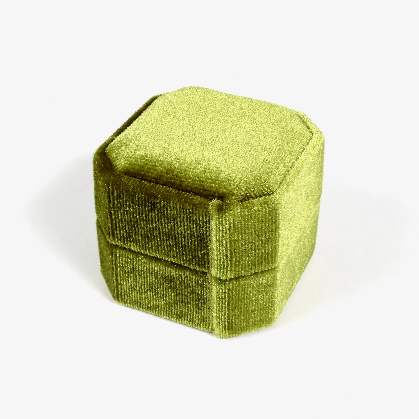 Velvet Ring Box - Olive Green - Image 5