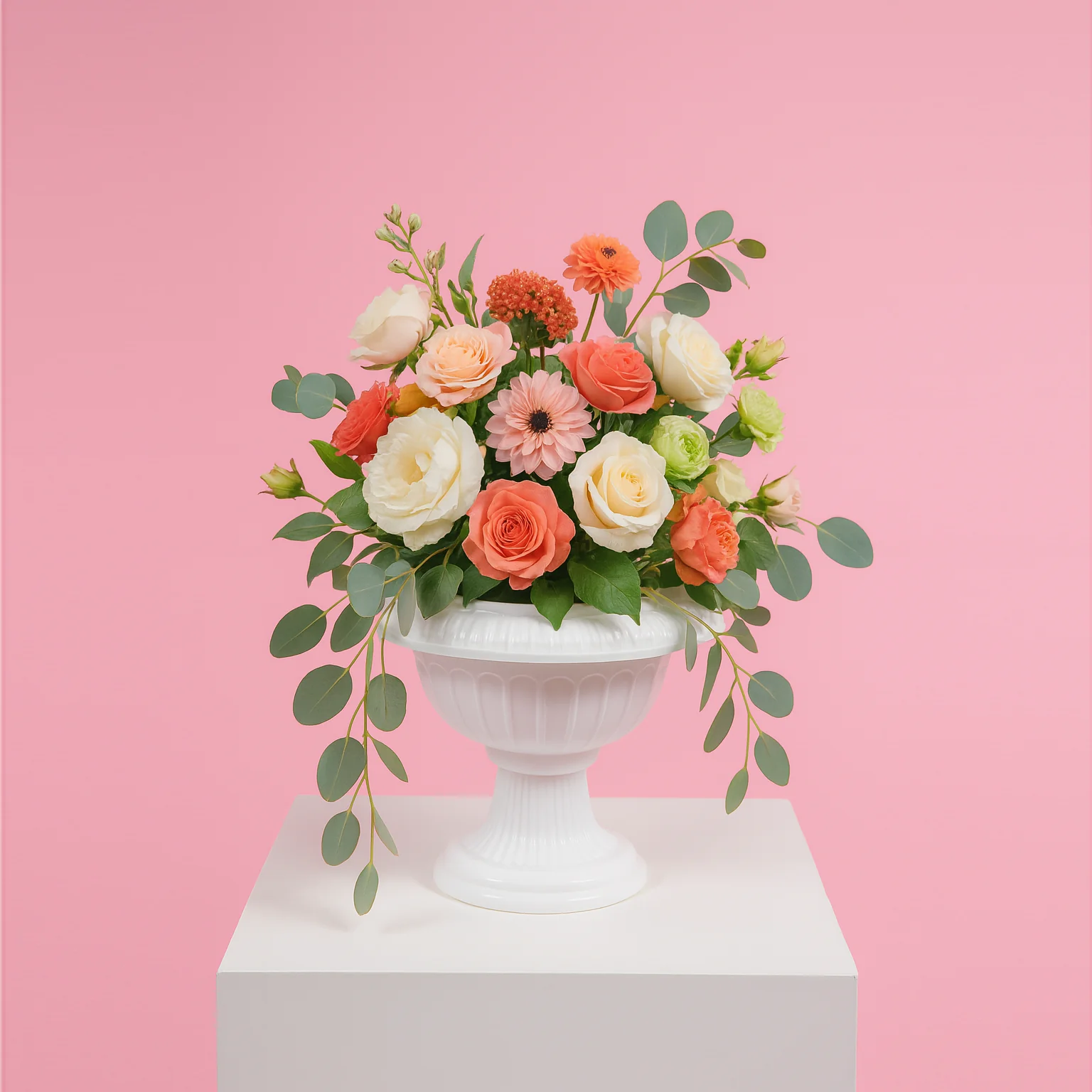 Vintage PVC Urn Centrepiece Vase  (14cmH) - Image 2