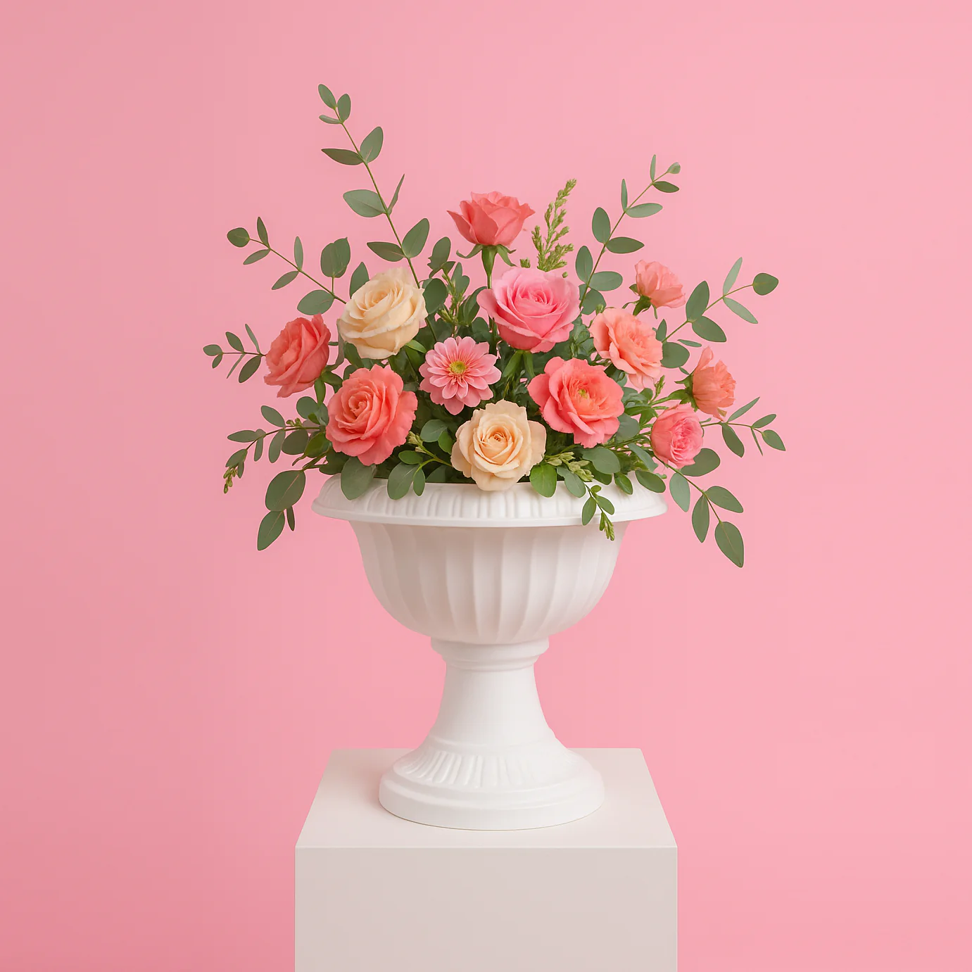 Vintage PVC Urn Centrepiece Vase  (26cmH)