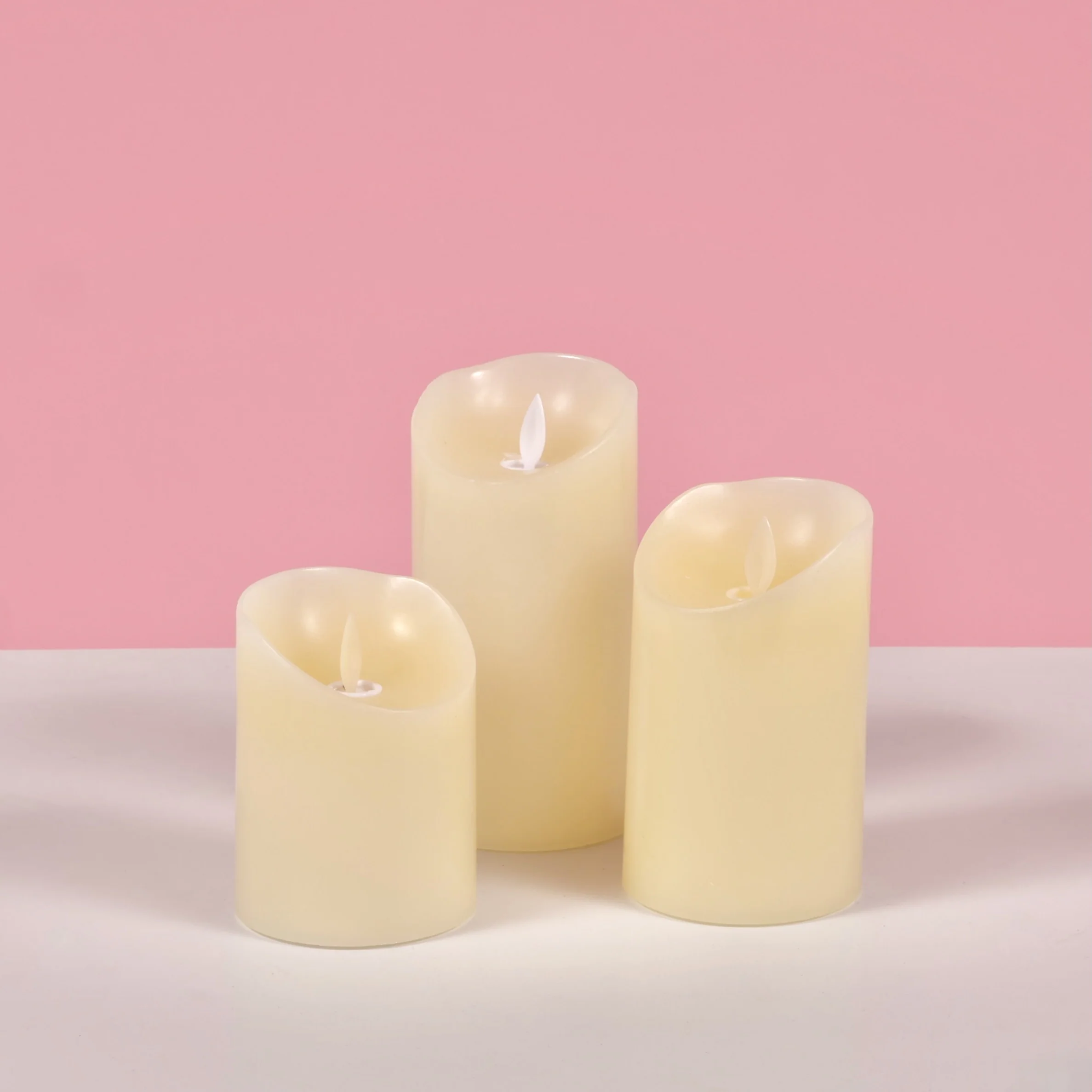 LED Flameless Flickering Wax Pillar Candle - Ivory (7.5x15cm) - Image 4