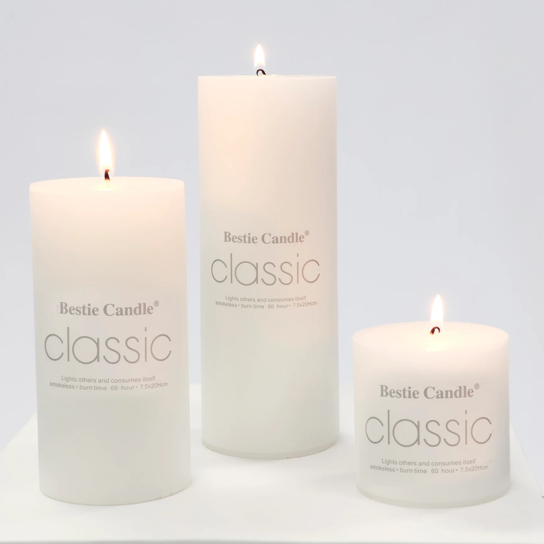 Wax Pillar Candle - White (7.5x15cm) - Image 5