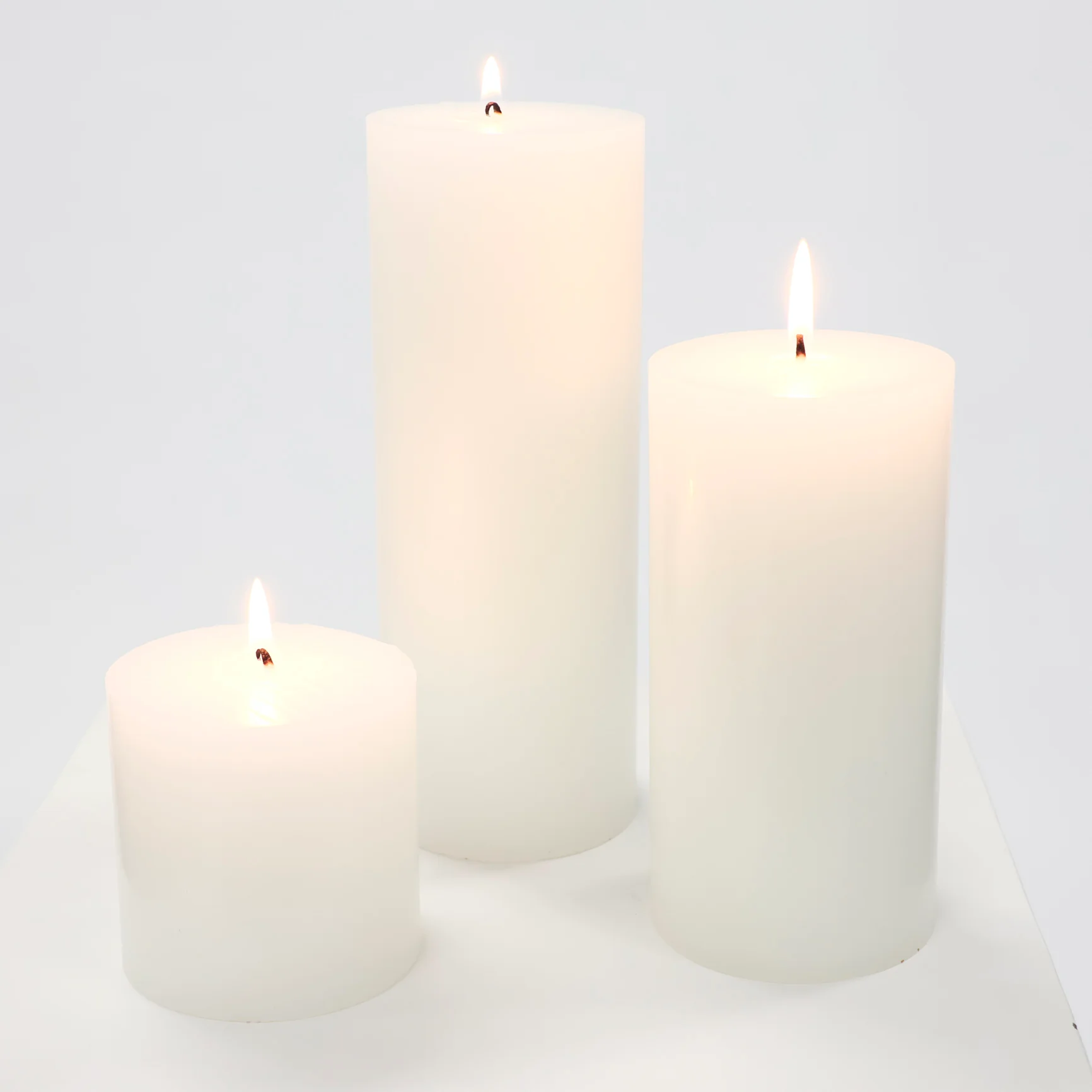 Wax Pillar Candle - White (7.5x7.5cm) - Image 6