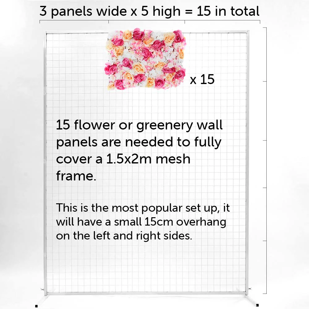 Flower Wall Mesh Stand Frame - Square Edge - White (2mx1.5m) - Image 4