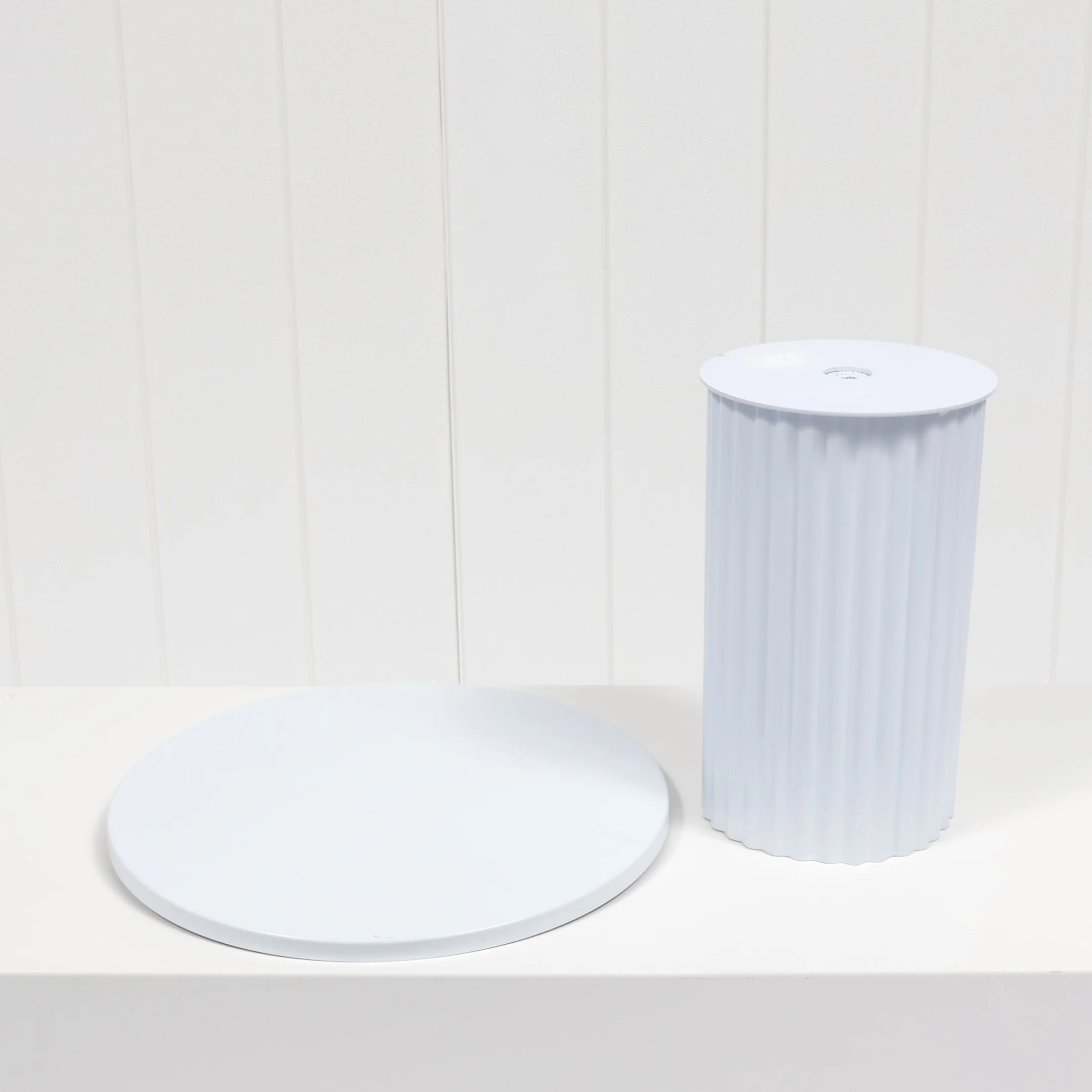 Cake Stand - Ribbed - White (25x20.5cm) - Image 5