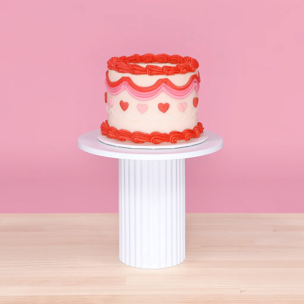 Cake Stand - Ribbed - White (25x20.5cm) - Image 7
