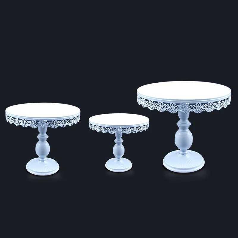 CLEARANCE Cake Stand Set - Vintage Lace - White (3pc) - Image 2
