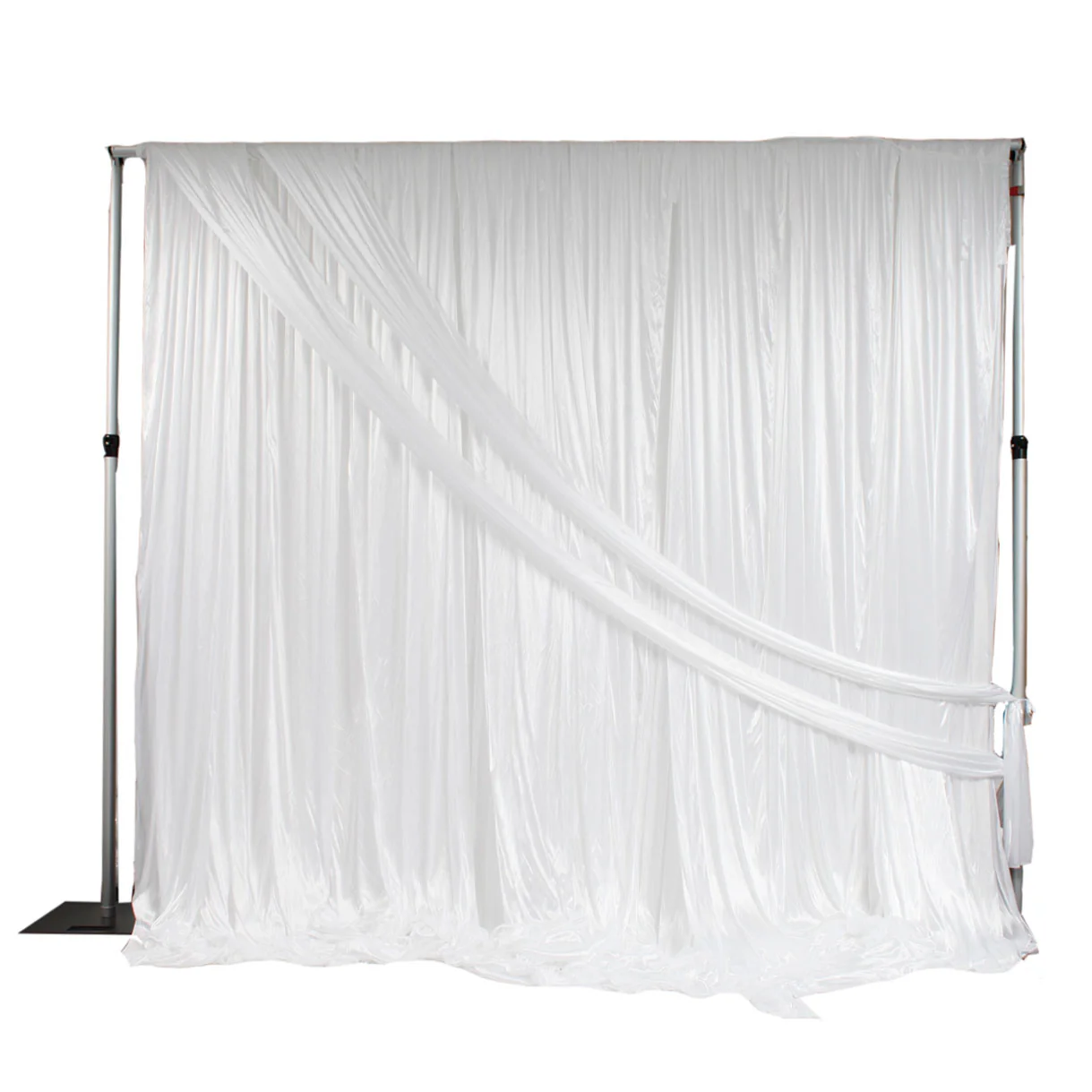 Ice Silk Satin Cross Drape Backdrop - White (3x3m) - Image 2