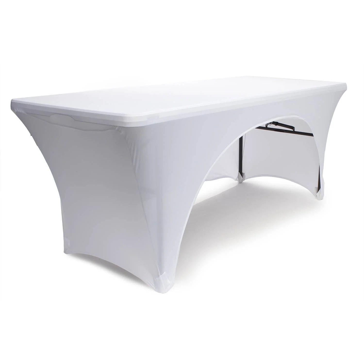 3 Sided Lycra Fitted Tablecloth - White (6ft)