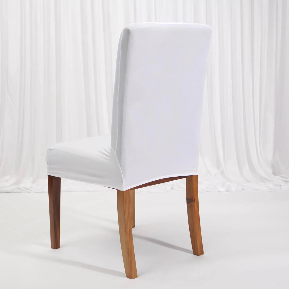 Lycra Dining Chair Covers (Toppers) - White - Image 2