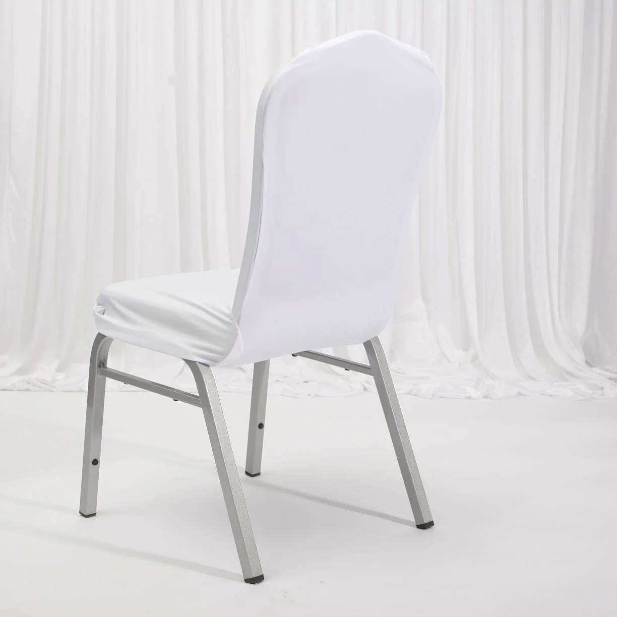 Lycra Dining Chair Covers (Toppers) - White - Image 3