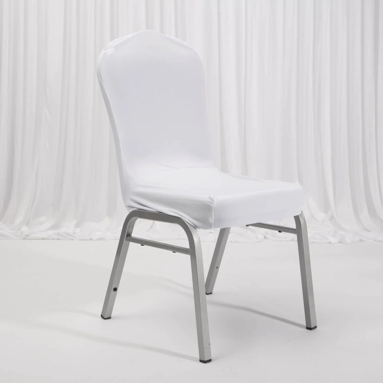 Lycra Dining Chair Covers (Toppers) - White - Image 4