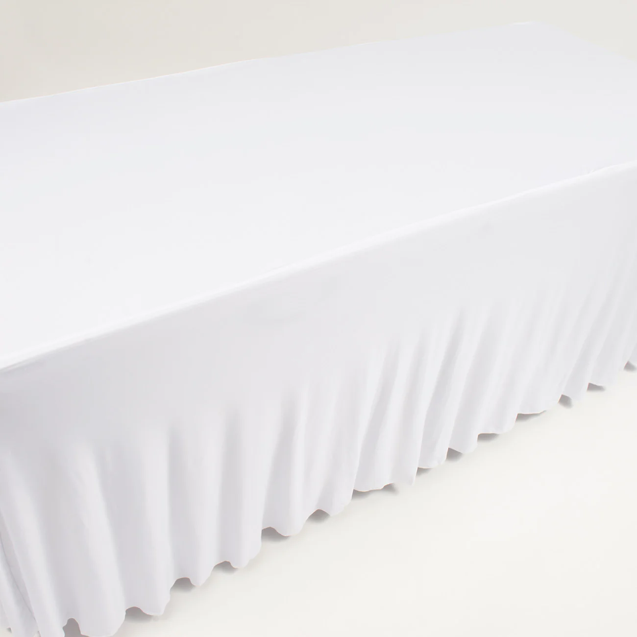 Lycra Fitted Tablecloth with Skirting - White (6ft) - Image 2