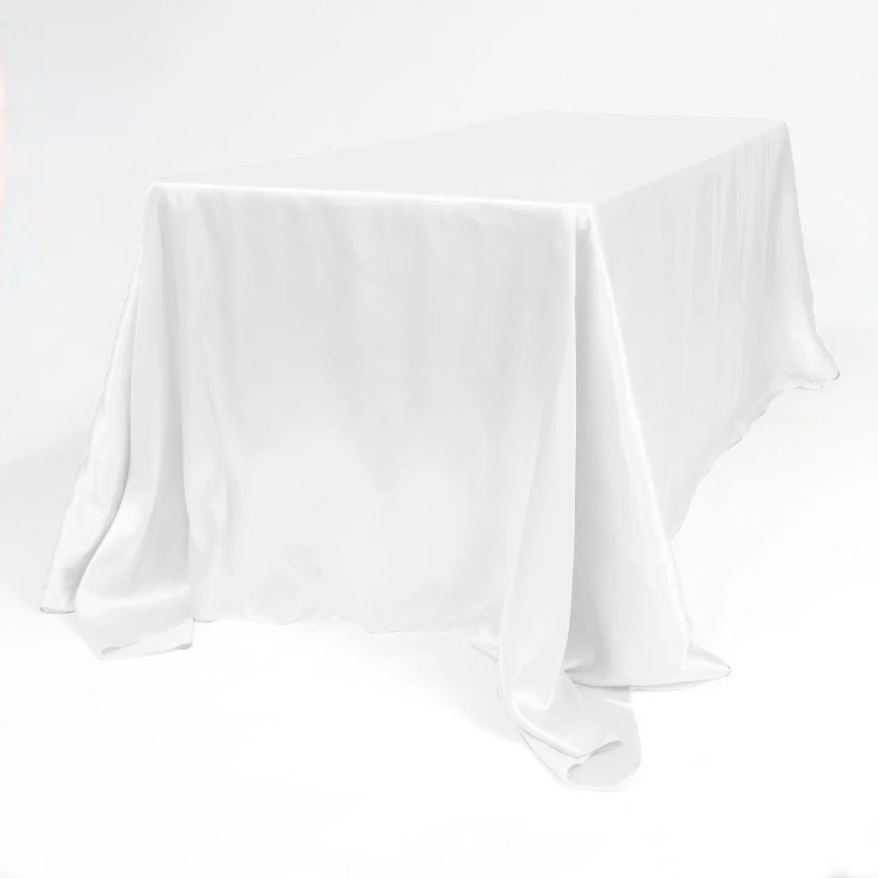 Satin Rectangle Tablecloth - White (220x330cm) - Image 3