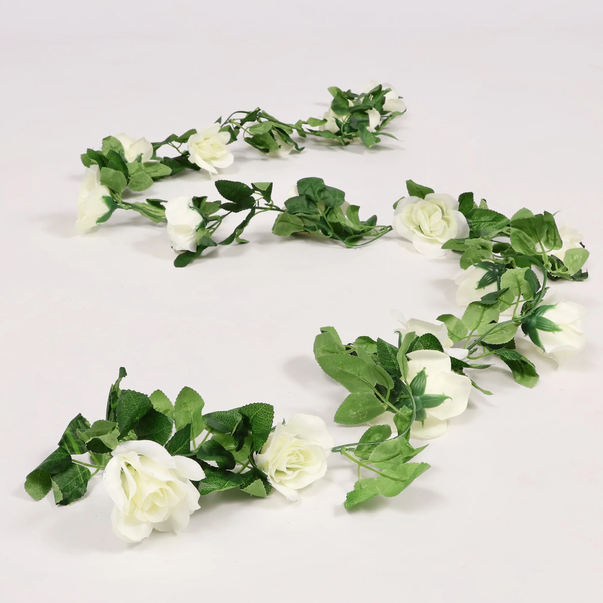 Rose Artificial Flower Vine - 6cm Head - White (2.2m)