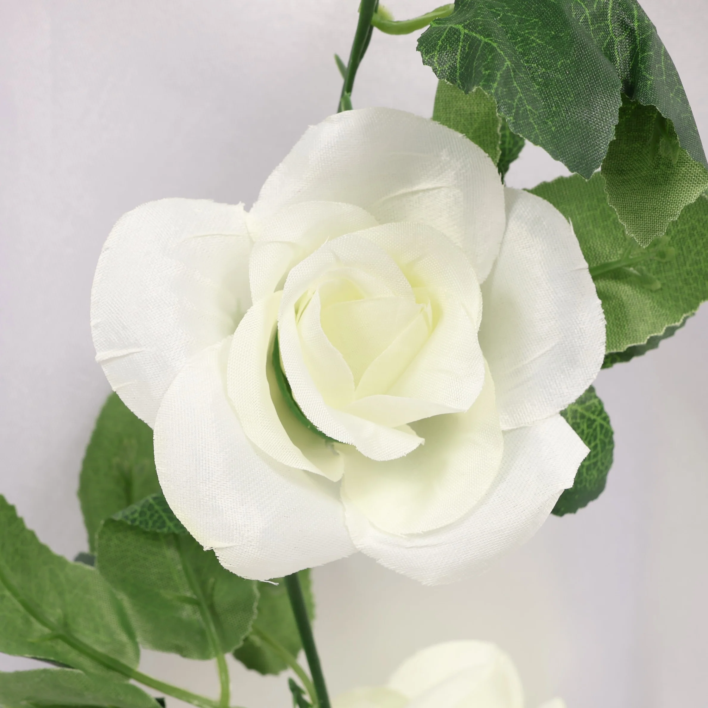 Rose Artificial Flower Vine - 6cm Head - White (2.2m) - Image 3