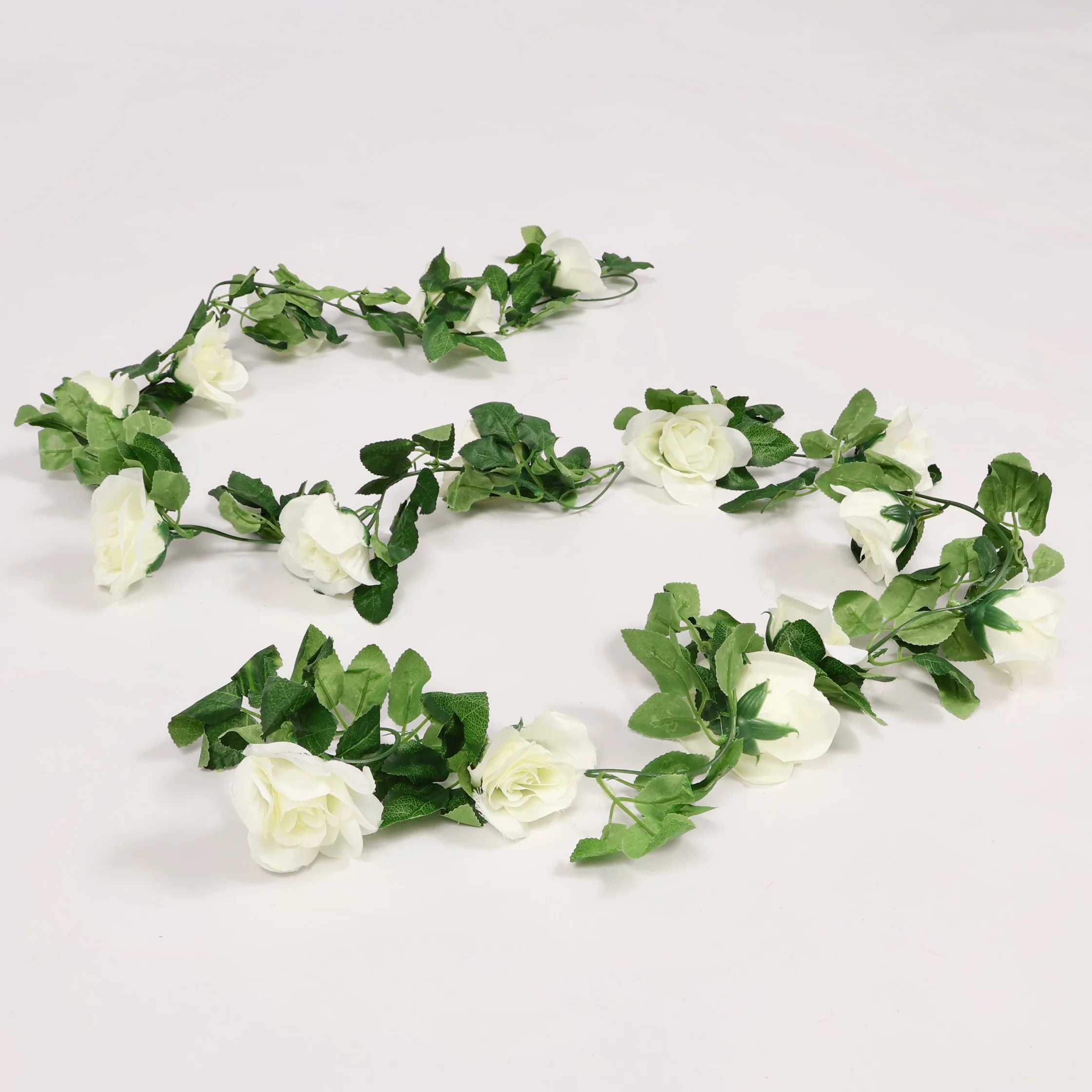 Rose Artificial Flower Vine - 6cm Head - White (2.2m) - Image 4