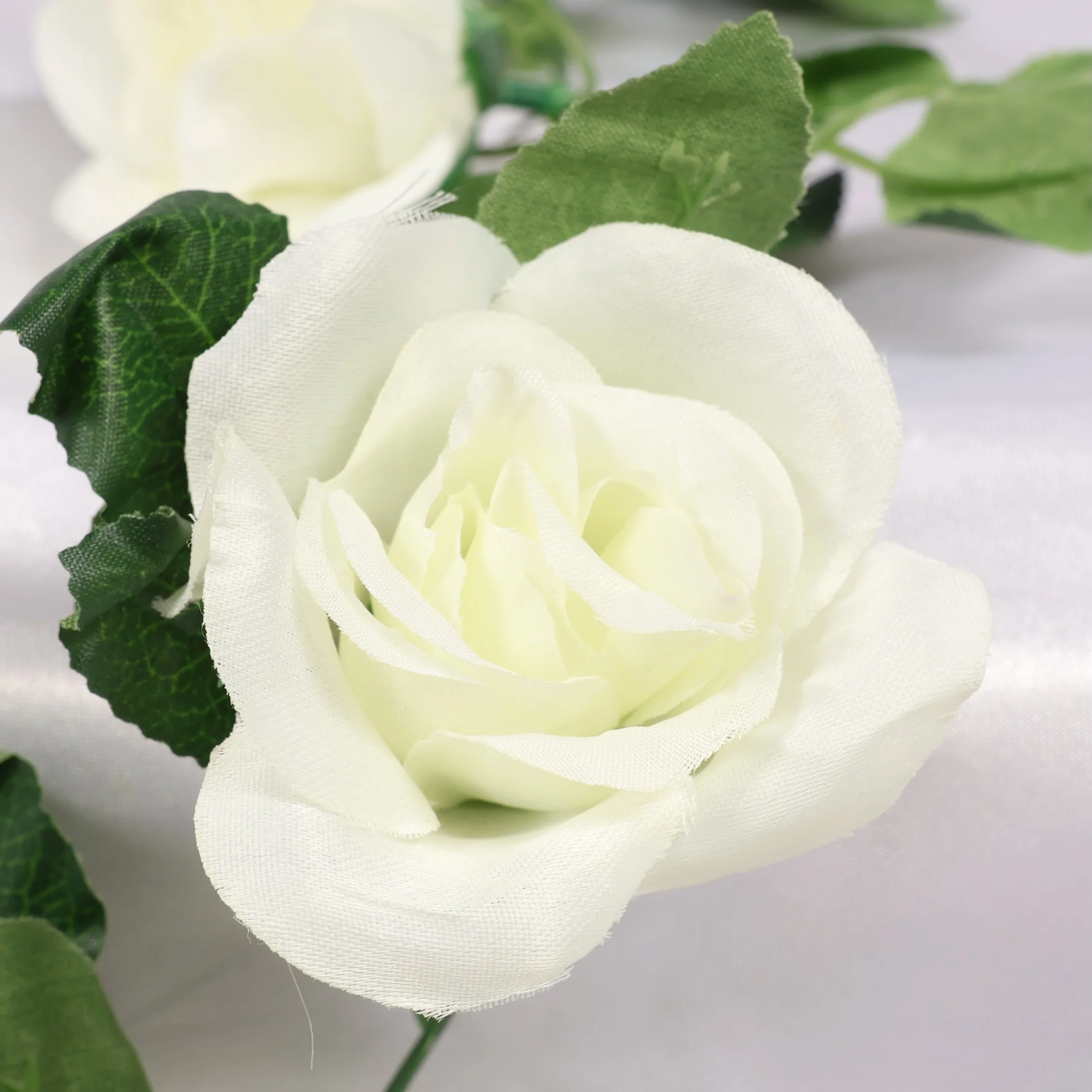 Rose Artificial Flower Vine - 6cm Head - White (2.2m) - Image 5